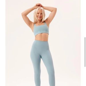 Girlfriend Collective Mist Rib Tommy Cropped Bra & Leggings Set